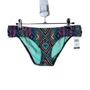 Sundazed Viva Ruched Hipster Bikini Bottoms Women's Swimsuit Blank Multi Medium